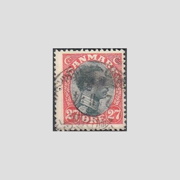 FRIMRKER DANMARK | 1918-20 - AFA 102 - Chr. X 27 re rd/sort - Stemplet