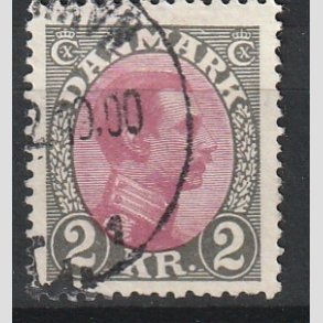 FRIMRKER DANMARK | 1925-26 - AFA 151 - Chr. X 2 Kr. gr/rdlilla - Stemplet