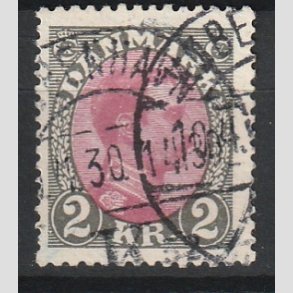 FRIMRKER DANMARK | 1925-26 - AFA 151 - Chr. X 2 Kr. gr/rdlilla (5K) - Stemplet