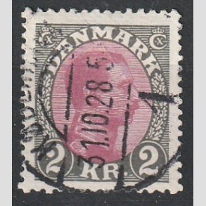 FRIMRKER DANMARK | 1925-26 - AFA 151 - Chr. X 2 Kr. gr/rdlilla (4K) - Stemplet