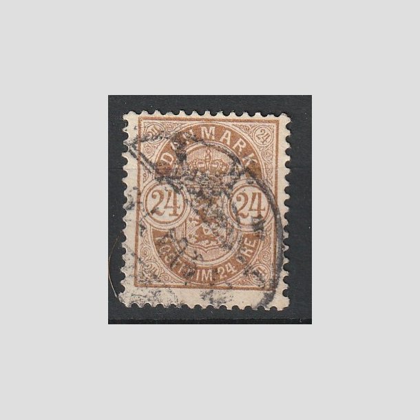 FRIMRKER DANMARK | 1901-02 - AFA 39 - 24 re brun - Stemplet