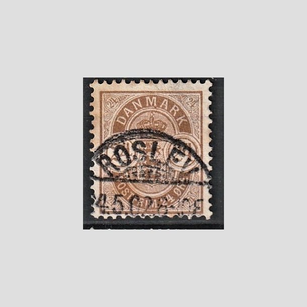 FRIMRKER DANMARK | 1901-02 - AFA 39 - 24 re brun - Lux Stemplet "ROSLEV"