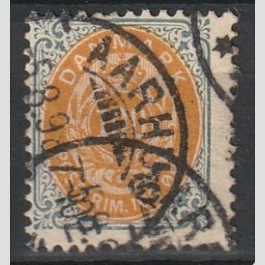 FRIM�RKER DANMARK | 1895 - AFA 31B - 4K - 100 �re gr�/gul - Stemplet