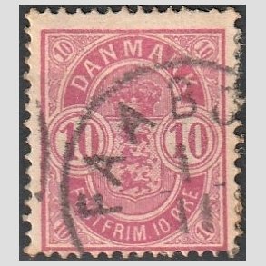 FRIM�RKER DANMARK | 1884-85 - AFA 35a - 10 �re analinrosa - Stemplet