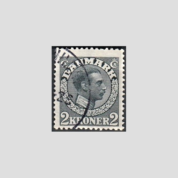 FRIMRKER DANMARK | 1913 - AFA 76 - Chr. X 2 Kroner skifergr - Stemplet