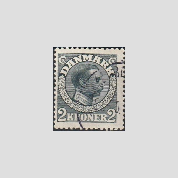 FRIMRKER DANMARK | 1913 - AFA 76 - Chr. X 2 Kroner skifergr - Stemplet