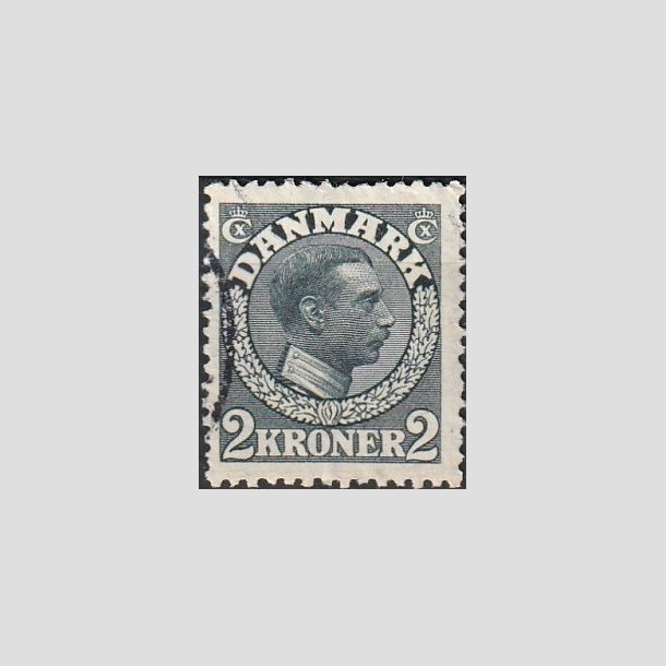 FRIMRKER DANMARK | 1913 - AFA 76 - Chr. X 2 Kroner skifergr - Stemplet