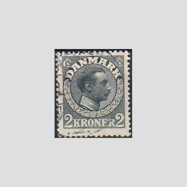 FRIMRKER DANMARK | 1913 - AFA 76 - Chr. X 2 Kroner skifergr - Stemplet