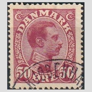 FRIMRKER DANMARK | 1913 - AFA 74 - Chr. X 50 re vinrd - Stemplet 