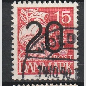 FRIMRKER DANMARK | 1940 - AFA 264a - 20/15 re rd Provisorier - Stemplet