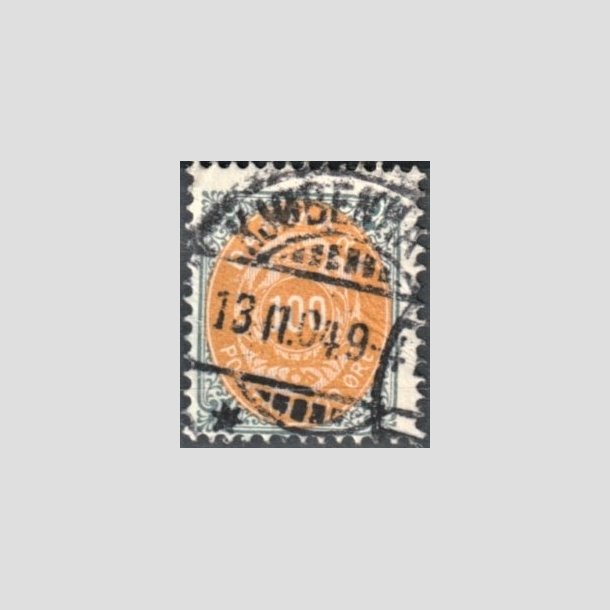 FRIMRKER DANMARK | 1895 - AFA 31B - 100 re gr/gul - Stemplet 