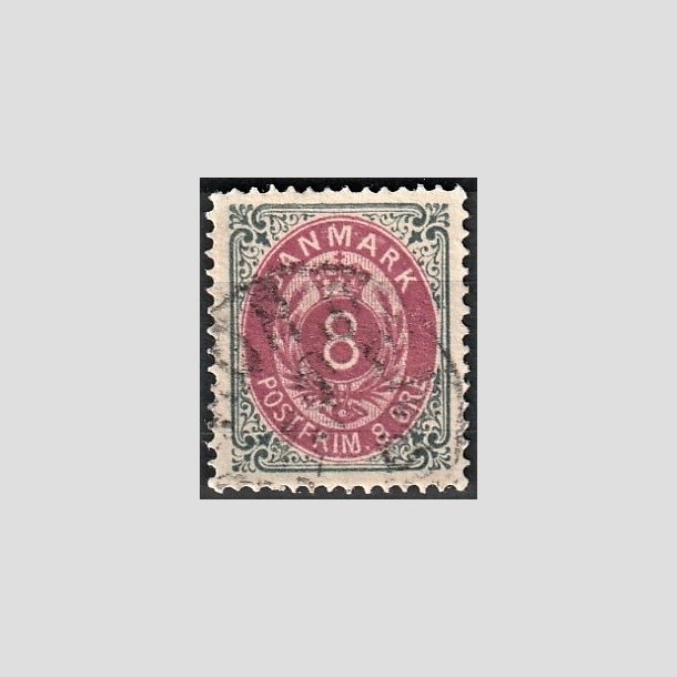 FRIMRKER DANMARK | 1875 - AFA 25b - 8 re gr/anilinrd - Stemplet