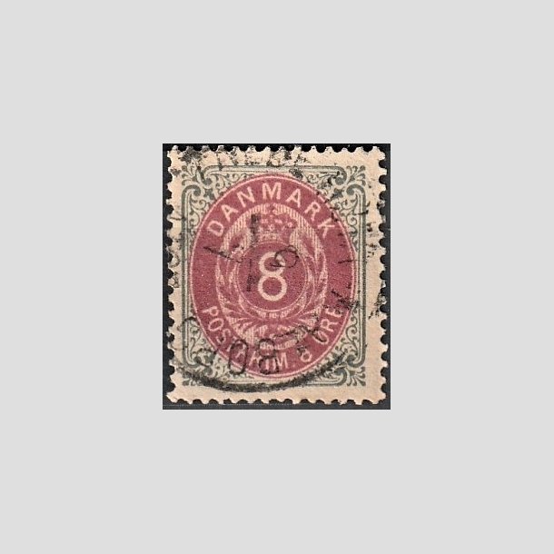 FRIMRKER DANMARK | 1875 - AFA 25b - 8 re gr/anilinrd - Stemplet