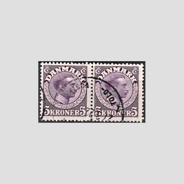 FRIMRKER DANMARK | 1918-20 - AFA 110 - SP - Chr. X 5 Kroner violet i par - Stemplet