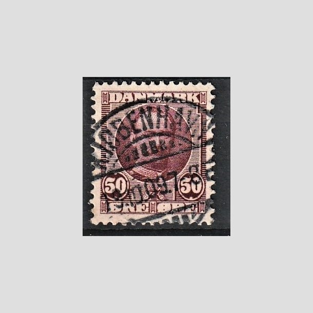 FRIMRKER DANMARK | 1907 - AFA 58 - Frederik VIII 50 re rdlilla - Lux Stemplet "KJBENHAVN"