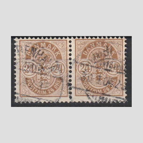 FRIMRKER DANMARK | 1901-02 - AFA 39 - 24 re brun i par - Stemplet