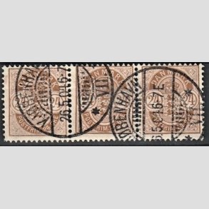 FRIMRKER DANMARK | 1901-02 - AFA 39 - 24 re brun i tre-stribe - Stemplet