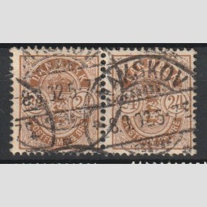 FRIM�RKER DANMARK | 1901-02 - AFA 39 - 24 �re brun i par - Stemplet