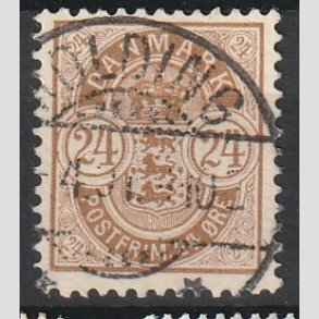 FRIM�RKER DANMARK | 1901-02 - AFA 39 - 24 �re brun - Stemplet 
