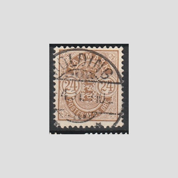 FRIMRKER DANMARK | 1901-02 - AFA 39 - 24 re brun - Stemplet 