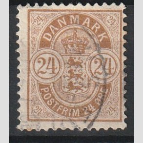 FRIM�RKER DANMARK | 1901-02 - AFA 39 - 24 �re brun - Stemplet 