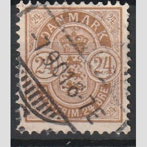 FRIM�RKER DANMARK | 1901-02 - AFA 39 - 24 �re brun - Stemplet 