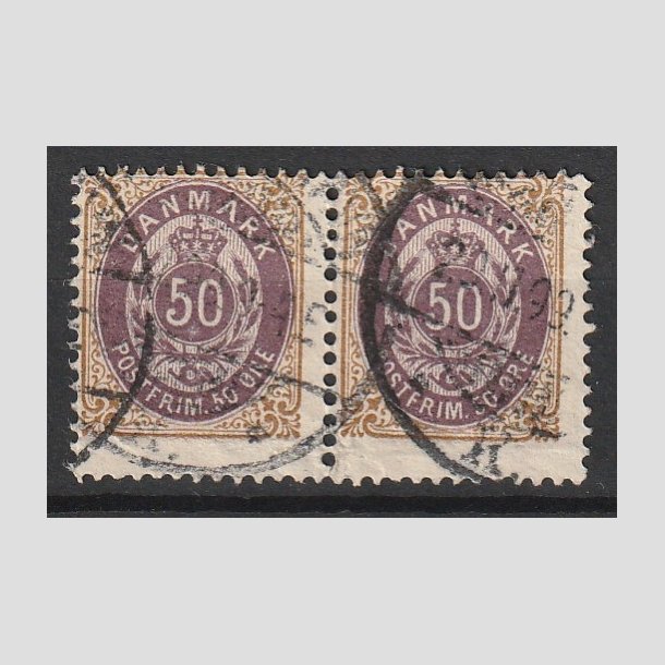 FRIMRKER DANMARK | 1895 - AFA 30By - 50 re brun/lilla i par - Stemplet