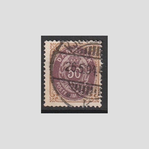 FRIMRKER DANMARK | 1895 - AFA 30B - 3K - 50 re brun/lilla - Stemplet