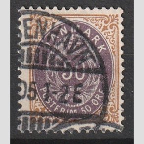 FRIM�RKER DANMARK | 1895 - AFA 30B - 50 �re brun/lilla - Stemplet