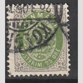 FRIM�RKER DANMARK | 1902 - AFA 29C - 25 �re gr�/gr�n - Stemplet