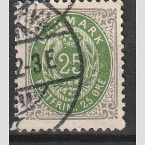 FRIM�RKER DANMARK | 1902 - AFA 29C - 25 �re gr�/gr�n - Stemplet