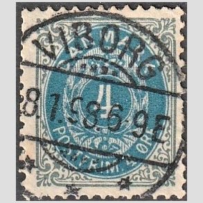 FRIM�RKER DANMARK | 1895 - AFA 23B - 4 �re gr�/bl� - Lux Stemplet 