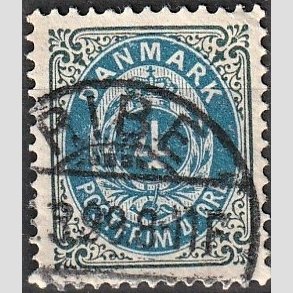FRIM�RKER DANMARK | 1895 - AFA 23B - 4 �re gr�/bl� - Lux Stemplet 
