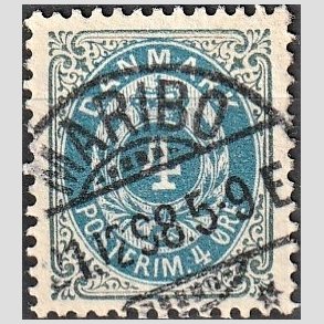 FRIM�RKER DANMARK | 1895 - AFA 23B - 4 �re gr�/bl� - Lux Stemplet 