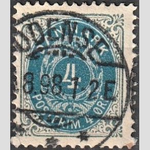 FRIM�RKER DANMARK | 1895 - AFA 23B - 4 �re gr�/bl� - Lux Stemplet 