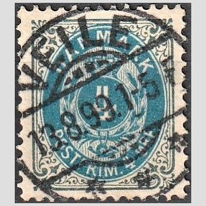FRIM�RKER DANMARK | 1895 - AFA 23B - 4 �re gr�/bl� - Lux Stemplet 