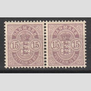 FRIMRKER DANMARK | 1901-02 - AFA 38 - 15 re grlilla i par - Postfrisk