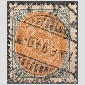 FRIM�RKER DANMARK | 1875 - AFA 31 - 100 �re gr�/gul - Stemplet