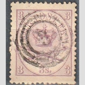 FRIMRKER DANMARK | 1864-70 - AFA 12 - 3 Skilling lilla Krone Scepter - Stemplet