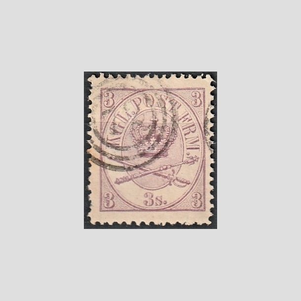 FRIMRKER DANMARK | 1864-70 - AFA 12 - 3 Skilling lilla Krone Scepter - Stemplet