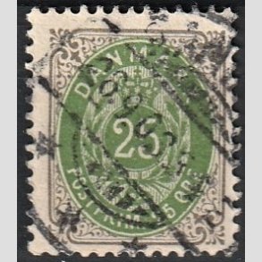 FRIM�RKER DANMARK | 1895 - AFA 29B - 3K - 25 �re gr�/gr�n - Stemplet