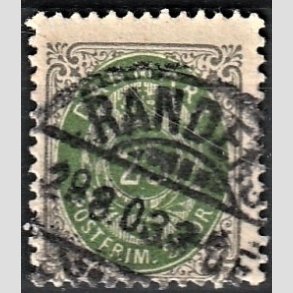 FRIM�RKER DANMARK | 1895 - AFA 29B - 25 �re gr�/gr�n - Stemplet 