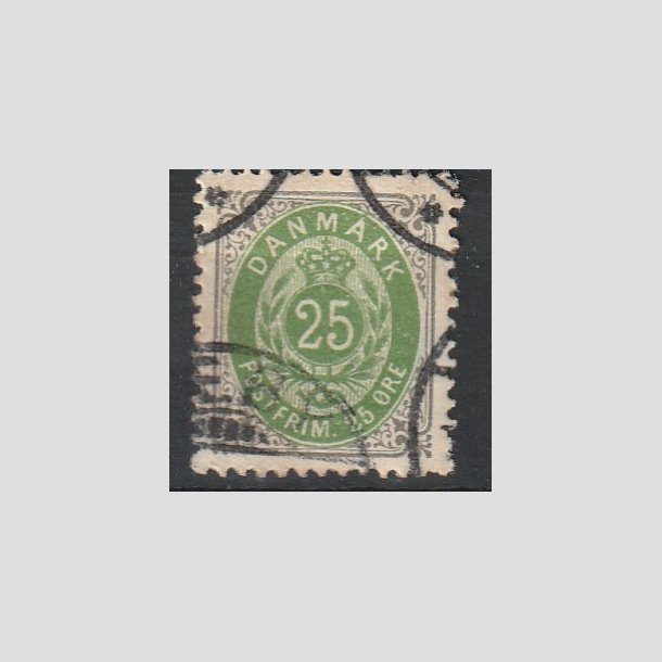 FRIMRKER DANMARK | 1895 - AFA 29B - 3K - 25 re gr/grn - Stemplet