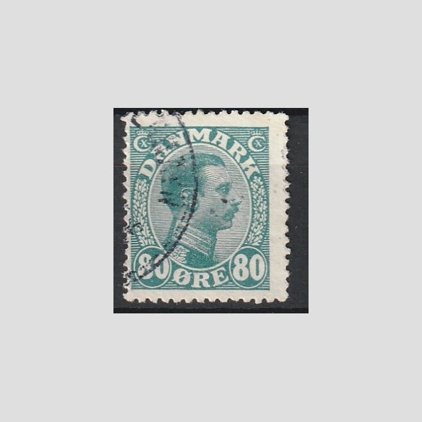 FRIMRKER DANMARK | 1915 - AFA 84 - Chr. X 80 re blgrn - Stemplet