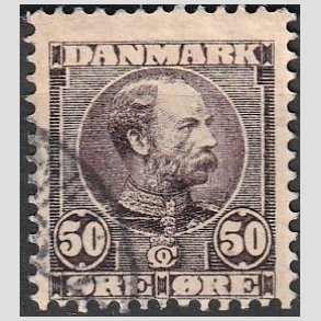 FRIMRKER DANMARK | 1904-05 - AFA 50 - Chr. IX 50 re lilla - Stemplet