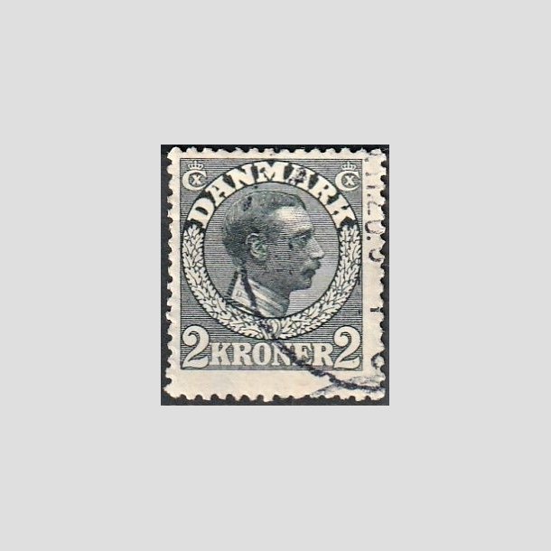 FRIMRKER DANMARK | 1913 - AFA 76 - Chr. X 2 Kroner skifergr - Stemplet