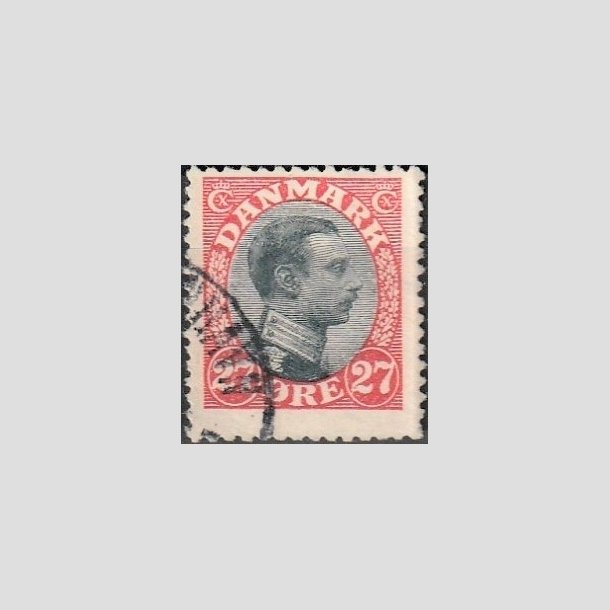 FRIMRKER DANMARK | 1918-20 - AFA 102 - Chr. X 27 re rd/sort - Stemplet