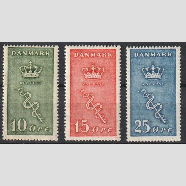 FRIMRKER DANMARK | 1929 - AFA 178,179,180 - 10+5,15+5,25+5 re Krftfrimrker i komplet st - Postfrisk/Ubrugt