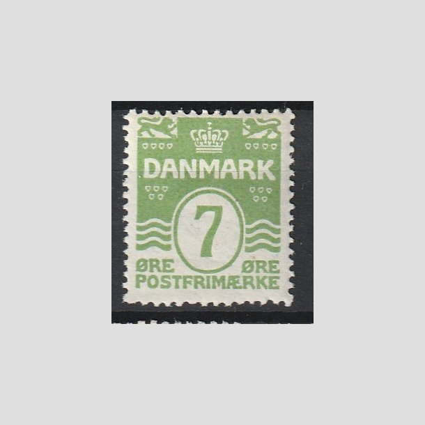 FRIMRKER DANMARK | 1926-30 - AFA 167 - Blgelinie 7 re lysgrn - Ubrugt