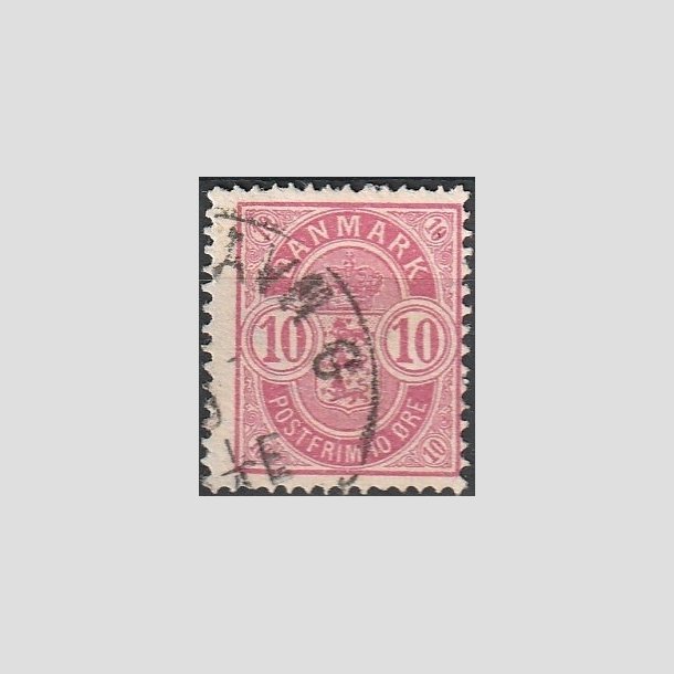 FRIMRKER DANMARK | 1884-85 - AFA 35a - 10 re analinrosa - Stemplet